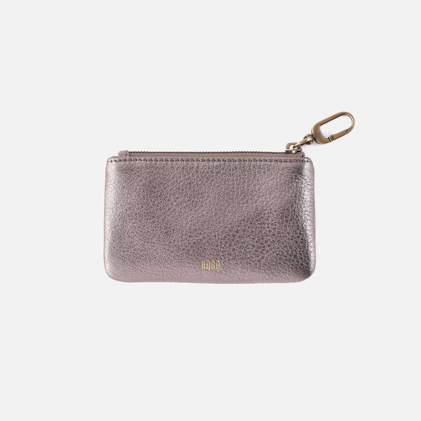 Sentiment Pouch in Metallic Leather - Pewter Spur - Image 2