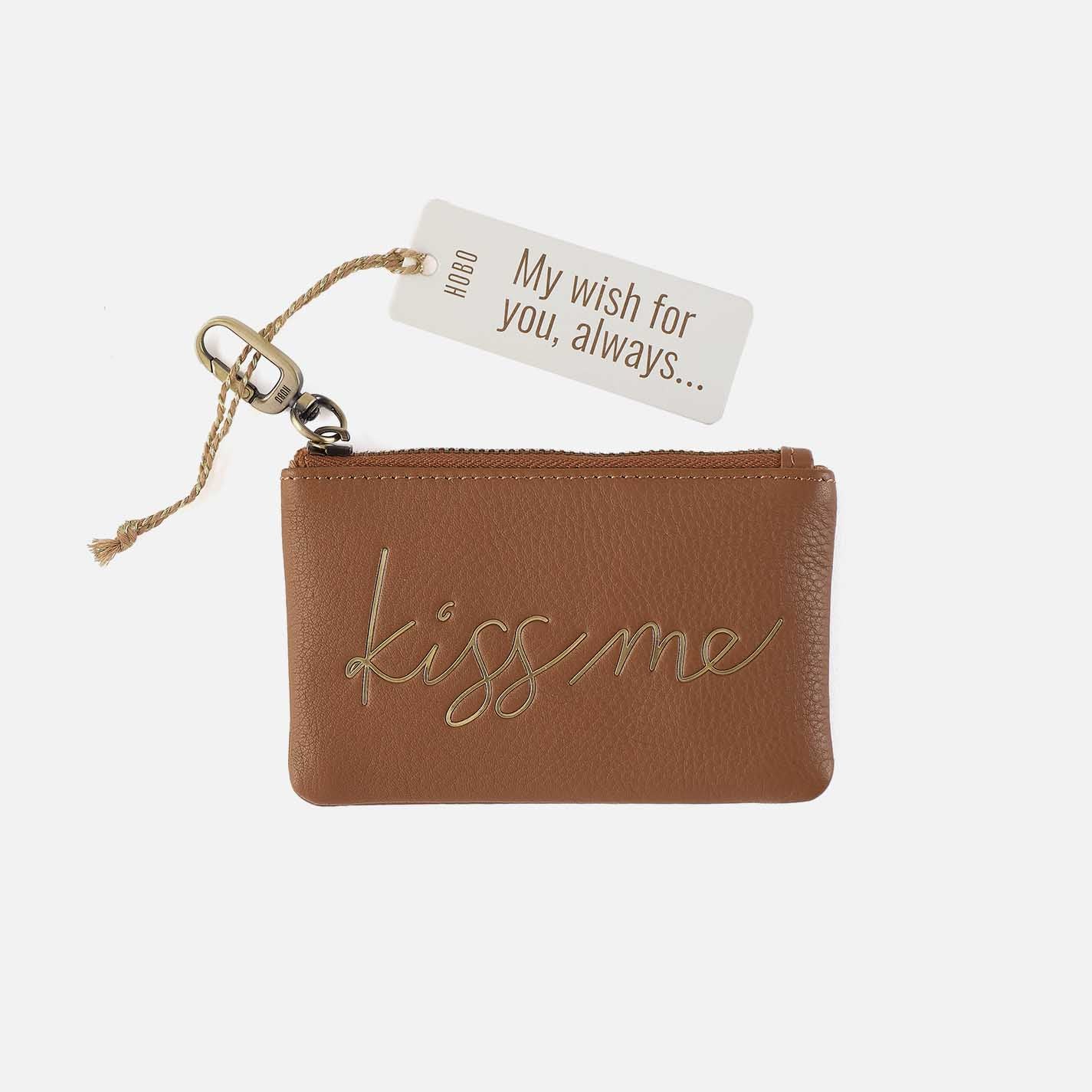 Sentiment Pouch in Pebbled Leather - Timber Brown