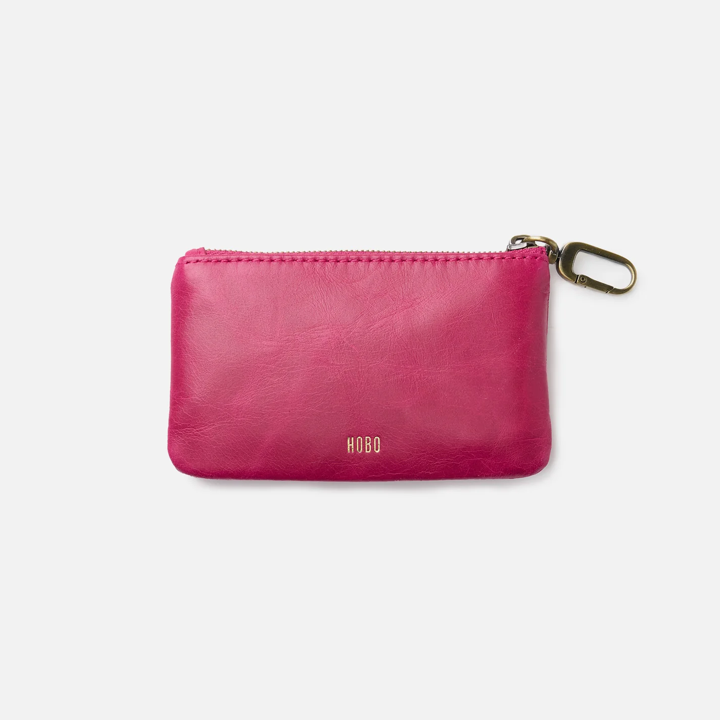 Sentiment Pouch In Polished Leather - Fuchsia - Image 2