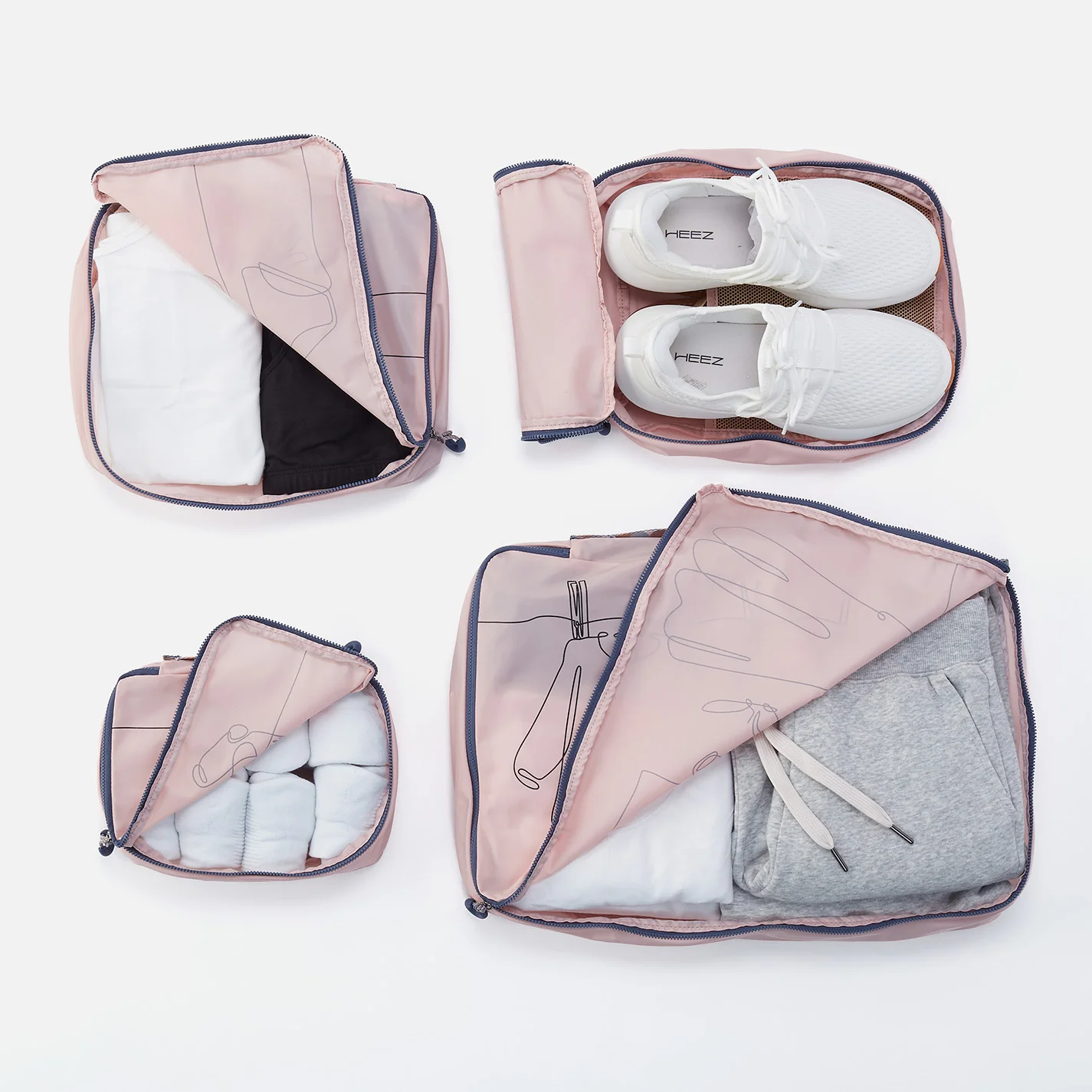 SET TO GO Packing Cube Small in CaRefiber recycled nylon - Lotus - Image 4
