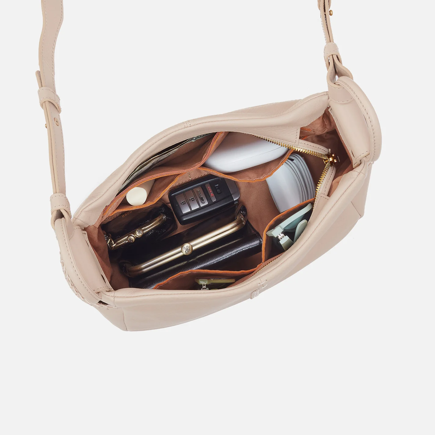 Sheila Crossbody With Charm In Pebbled Leather - Stonewash - Image 4