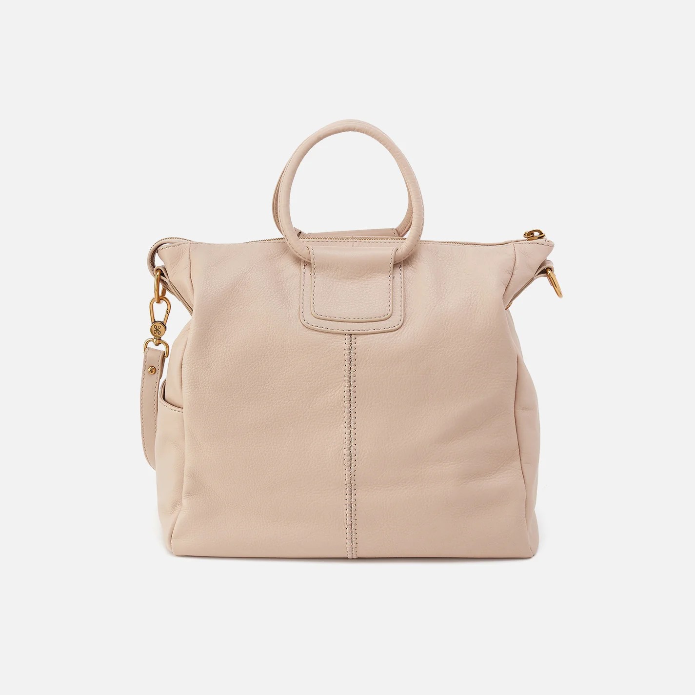 Sheila Large Satchel With Charm In Pebbled Leather - Stonewash - Image 5