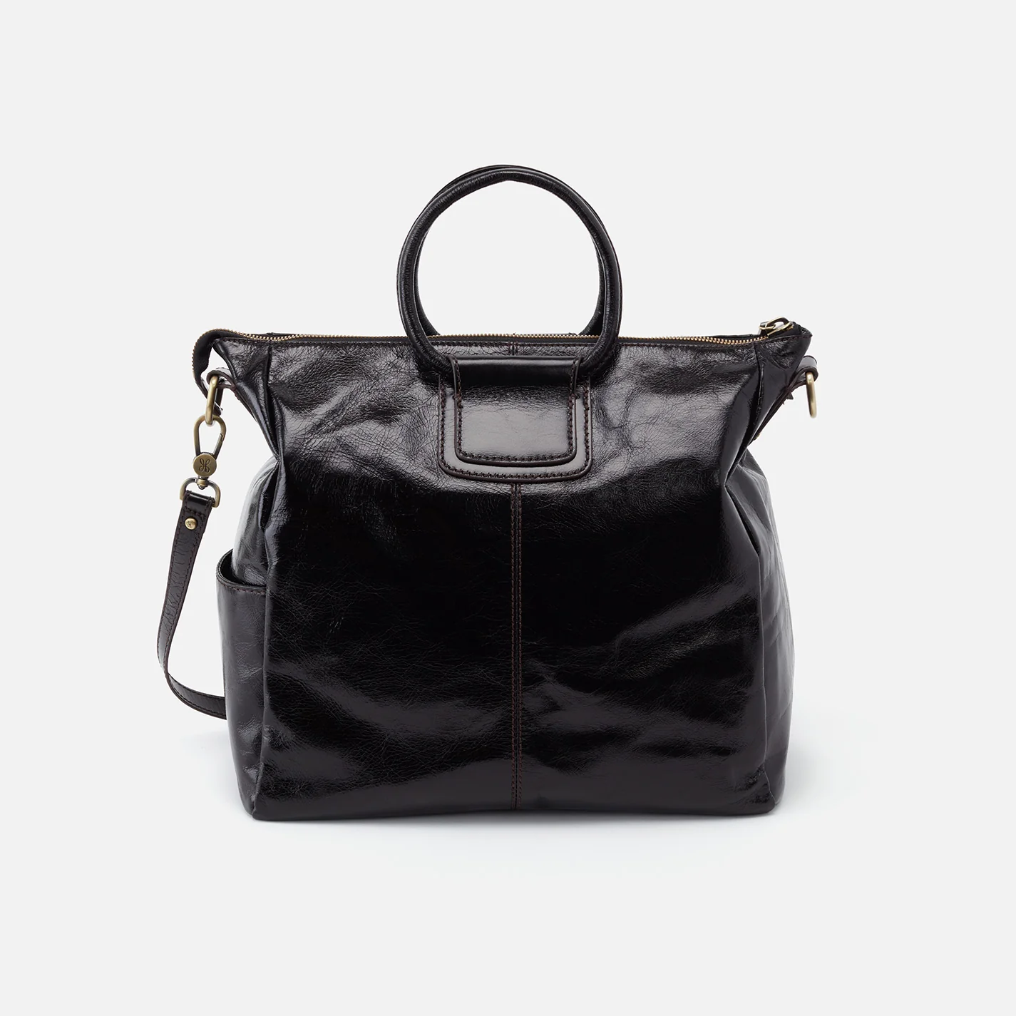 Sheila Large Satchel In Polished Leather - Black - Image 5