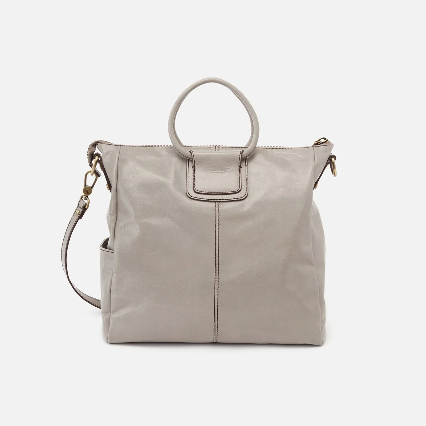 Sheila Large Satchel in Polished Leather - Driftwood - Image 5