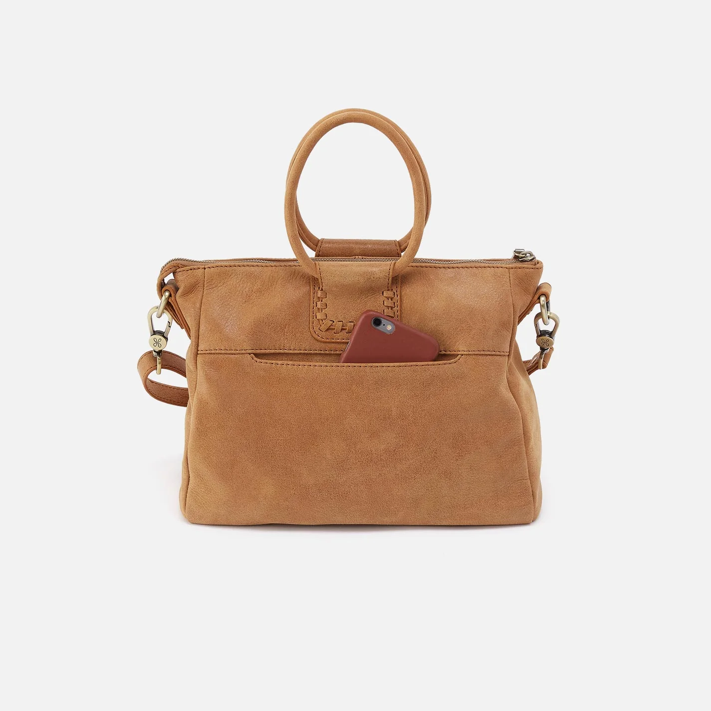 Sheila Medium Satchel In Buffed Leather - Whiskey - Image 5