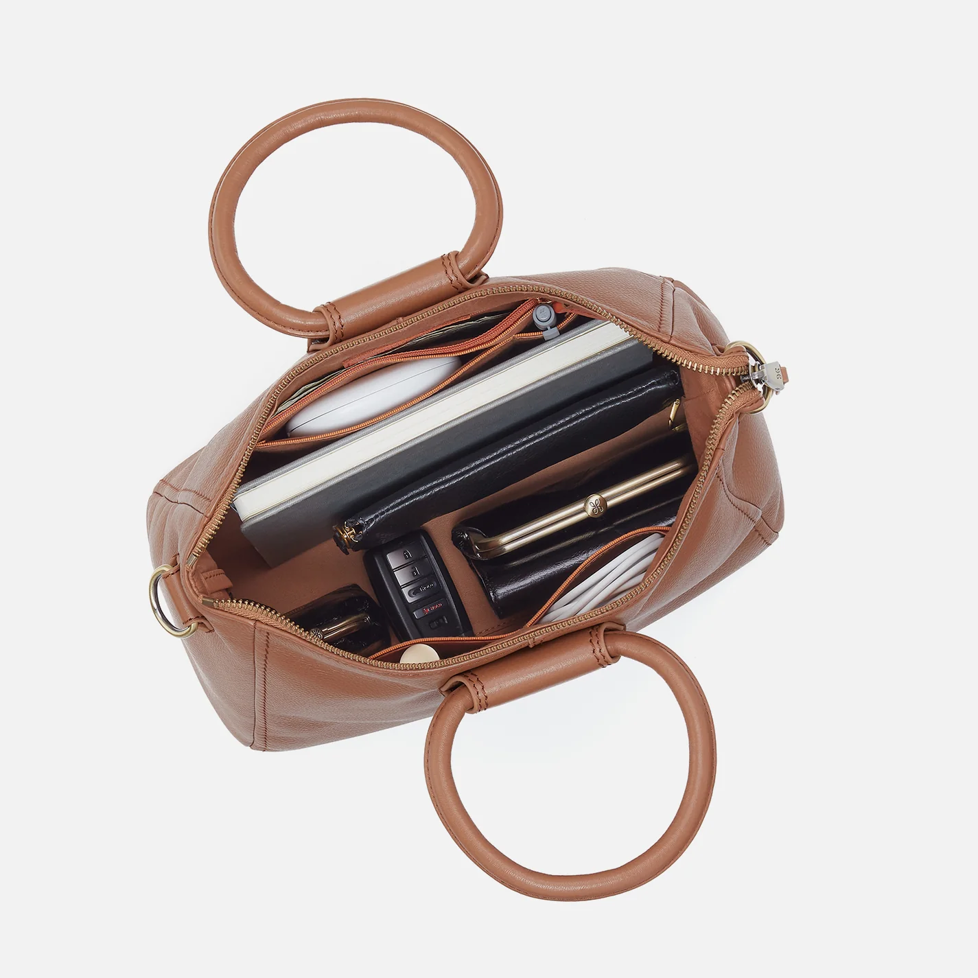 Sheila Medium Satchel In Pebbled Leather - Brown Sugar - Image 4