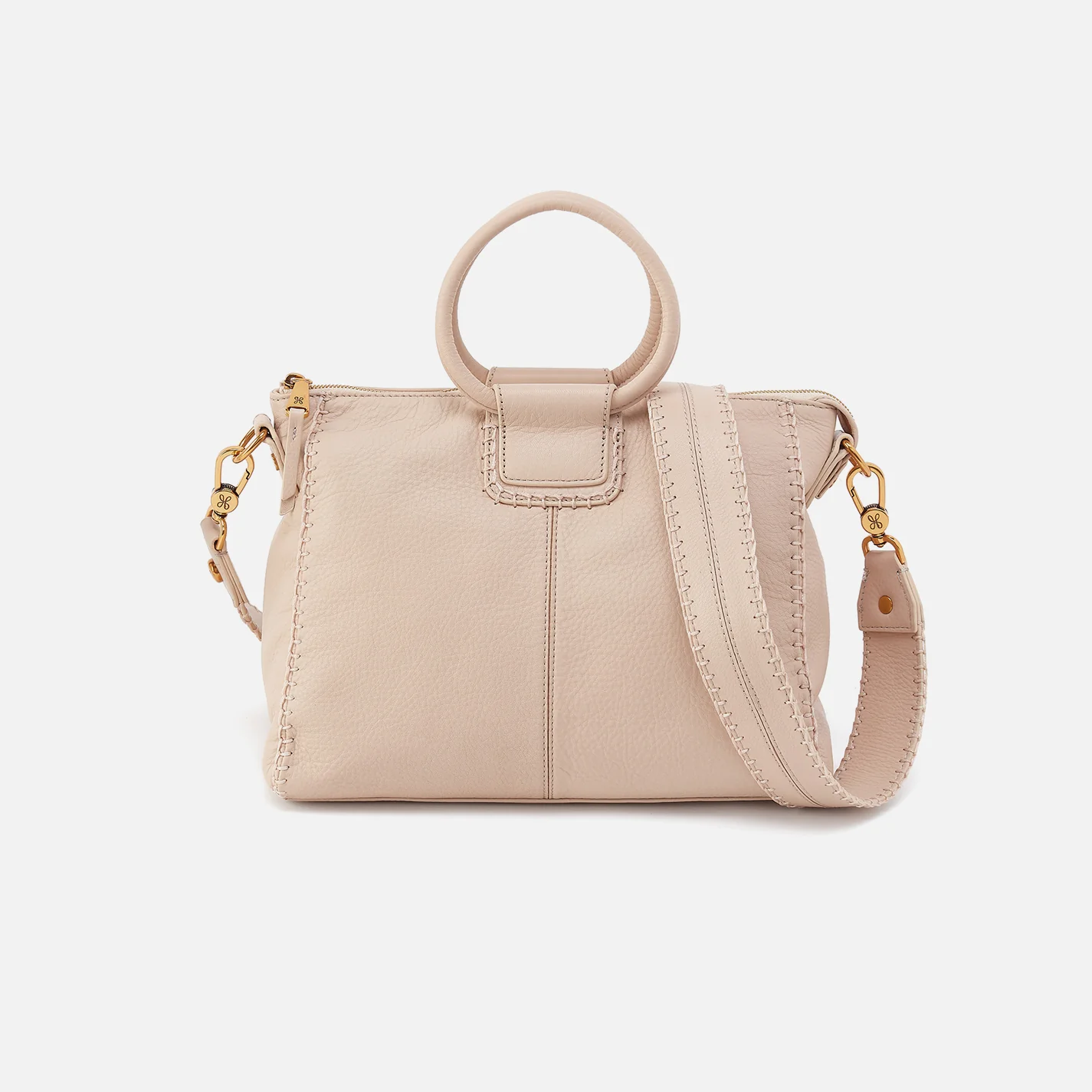 Sheila Medium Satchel In Pebbled Leather - Stonewash