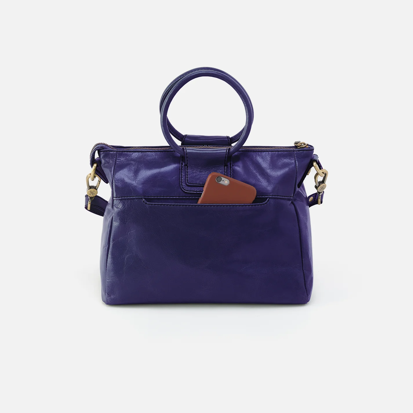 Sheila Medium Satchel in Polished Leather - Winter Violet - Image 5