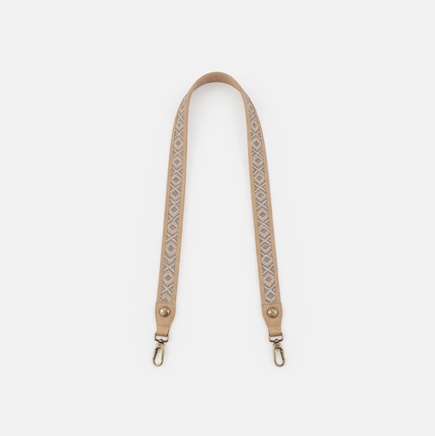 Skinny Beaded Strap in Metallic Leather - Gold Leaf - Image 3