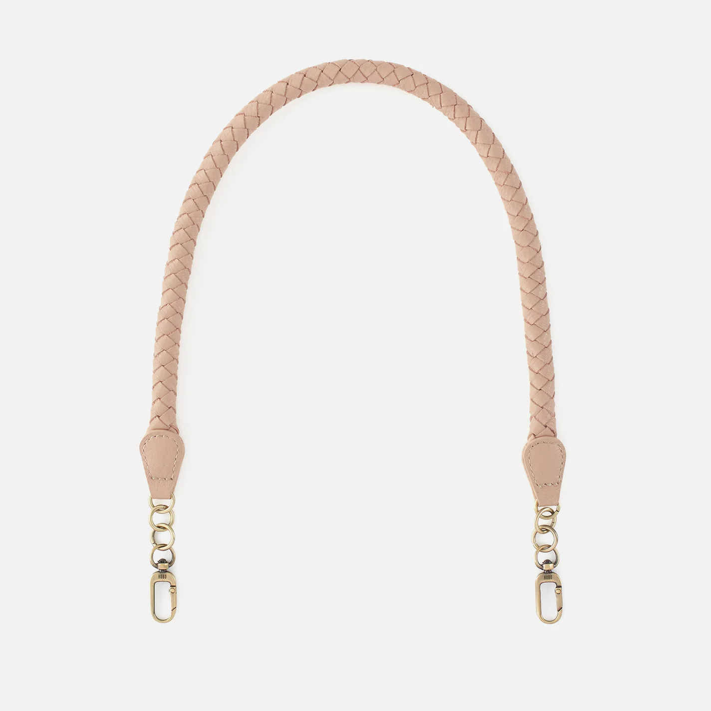 Skinny Braid Strap In Pebbled Leather - Stonewash
