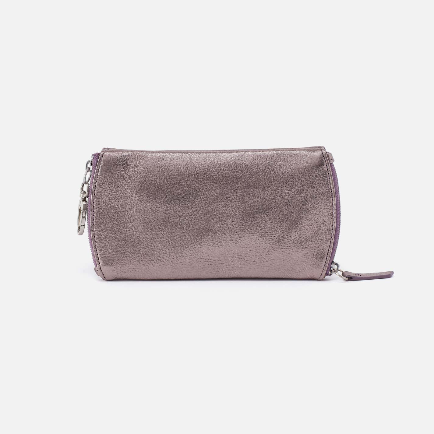 Spark Double Eyeglass Case in Metallic Leather - Pewter Spur - Image 3