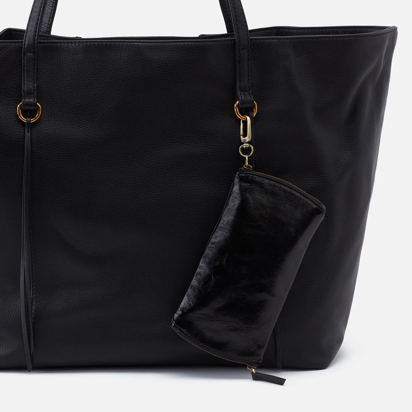 Spark Double Eyeglass Case In Polished Leather - Black - Image 4