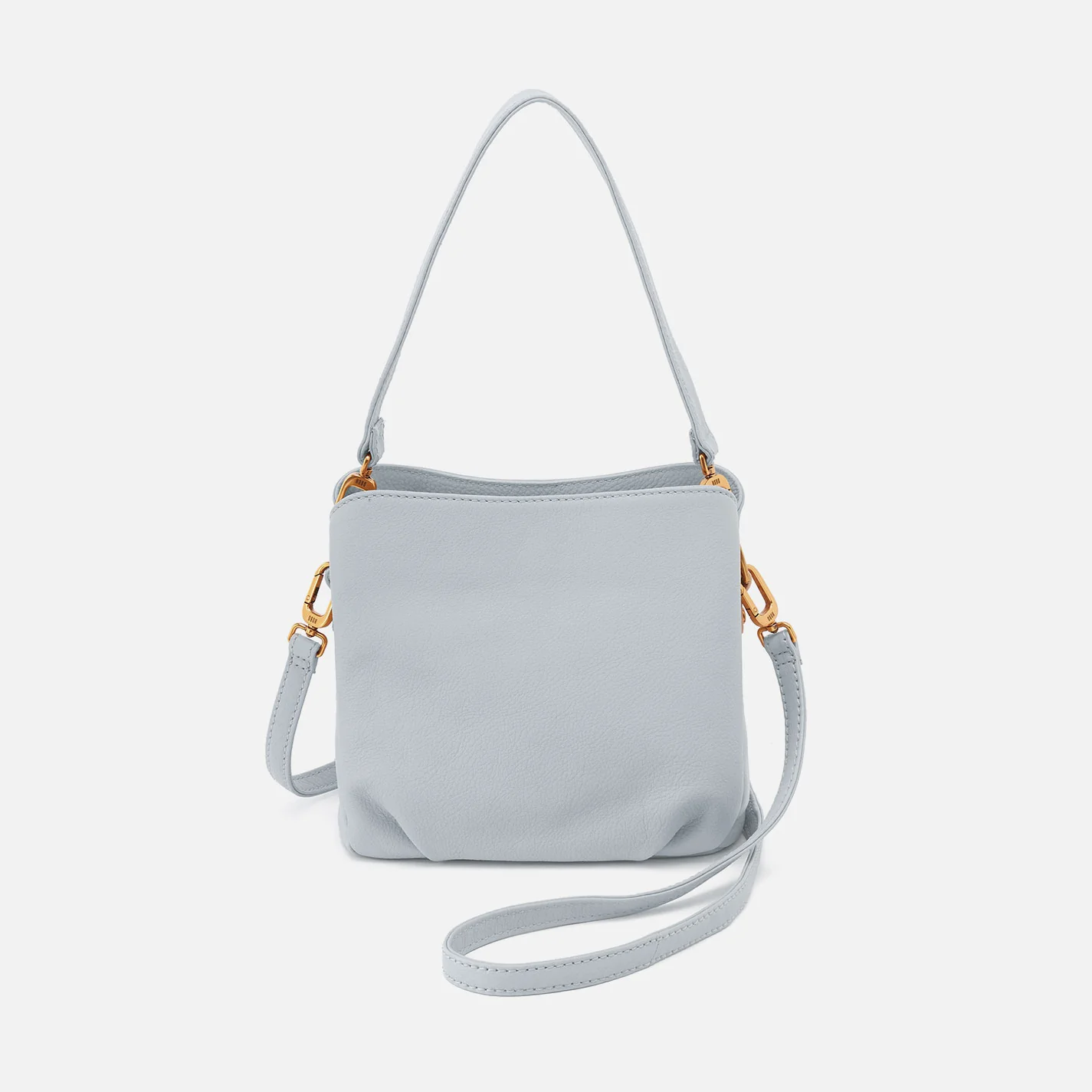 Starr Convertible Shoulder Bag in Pebbled Leather - Blue Pearl