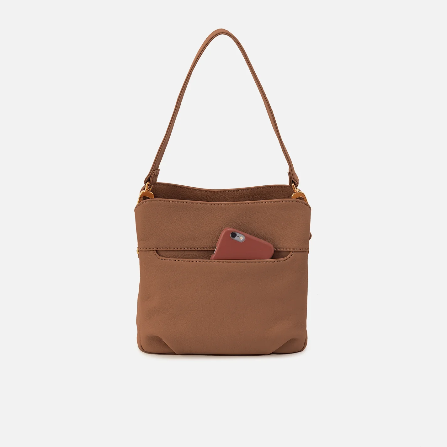 Starr Convertible Shoulder Bag In Pebbled Leather - Timber Brown - Image 5
