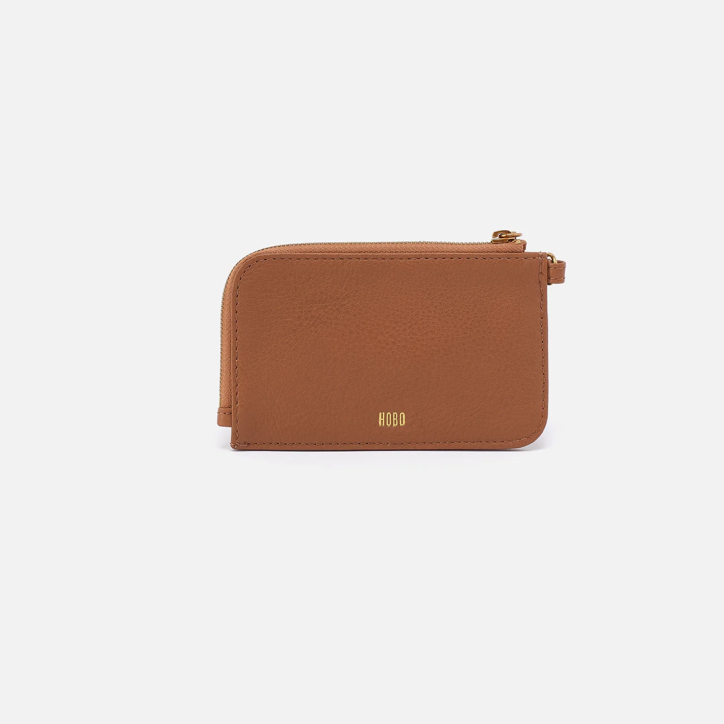 Tabby Card Wristlet In Pebbled Leather - Warm Honey - Image 4