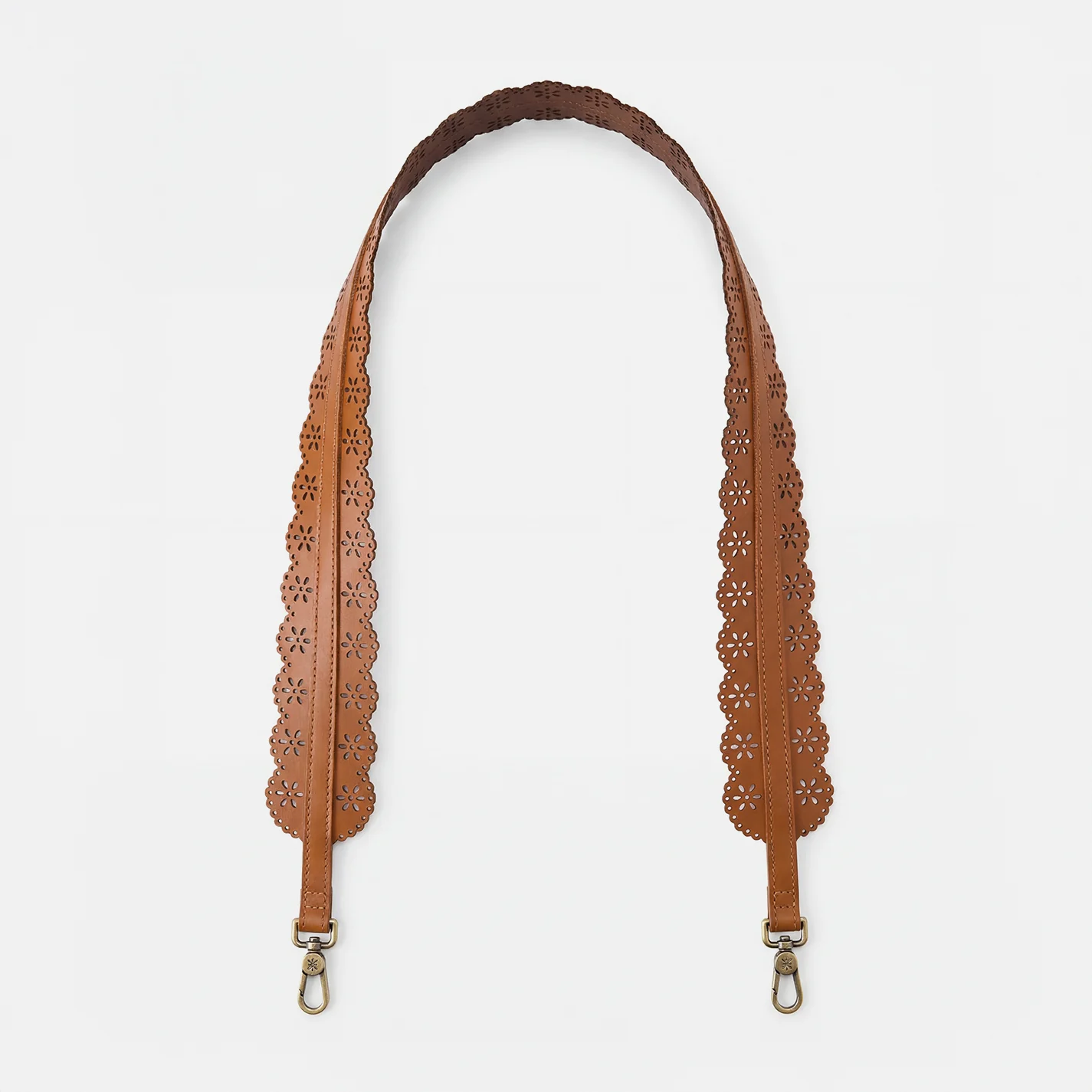 Tabby Long Strap In Smooth Leather - Truffle - Image 2