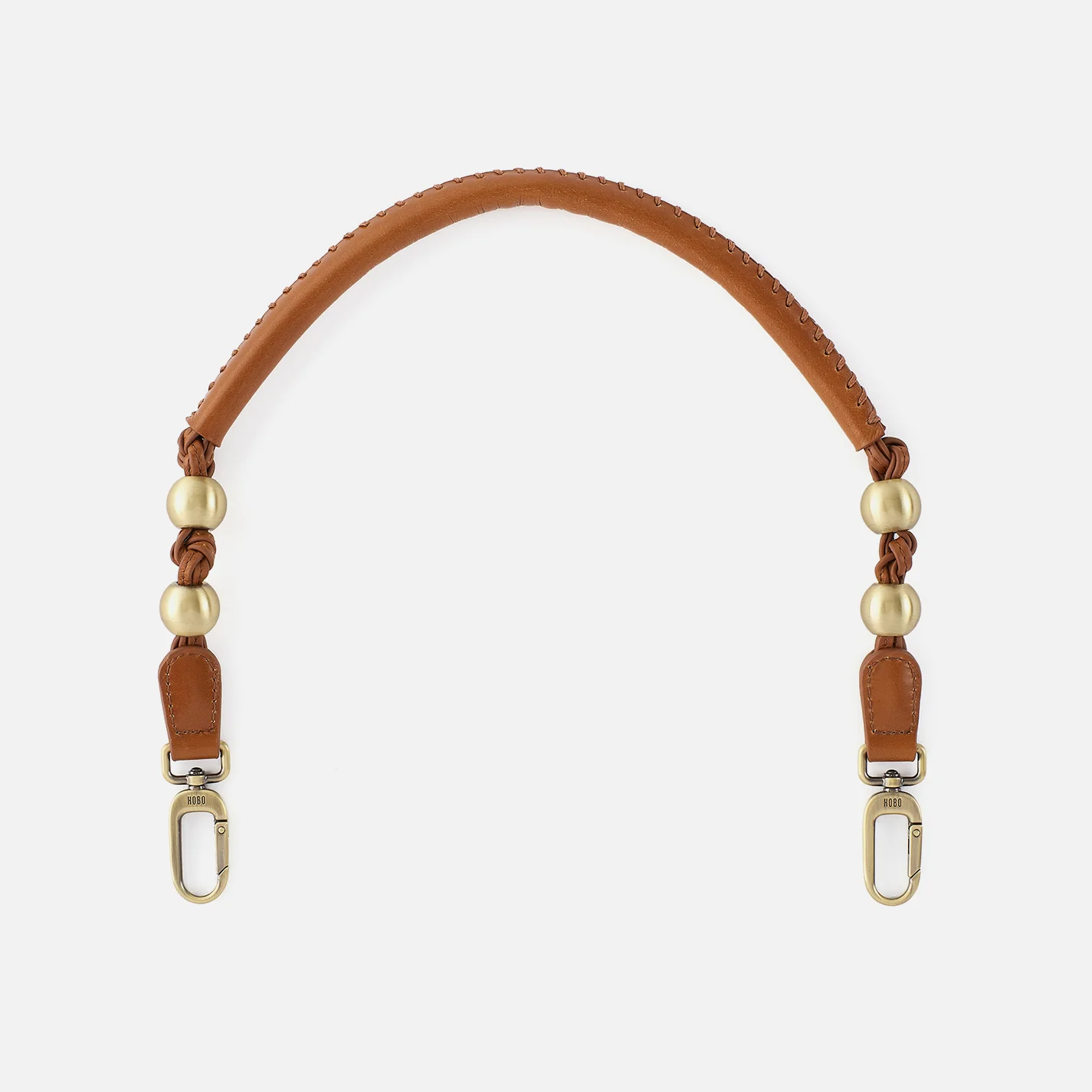Tamborine Strap In Polished Leather - Truffle