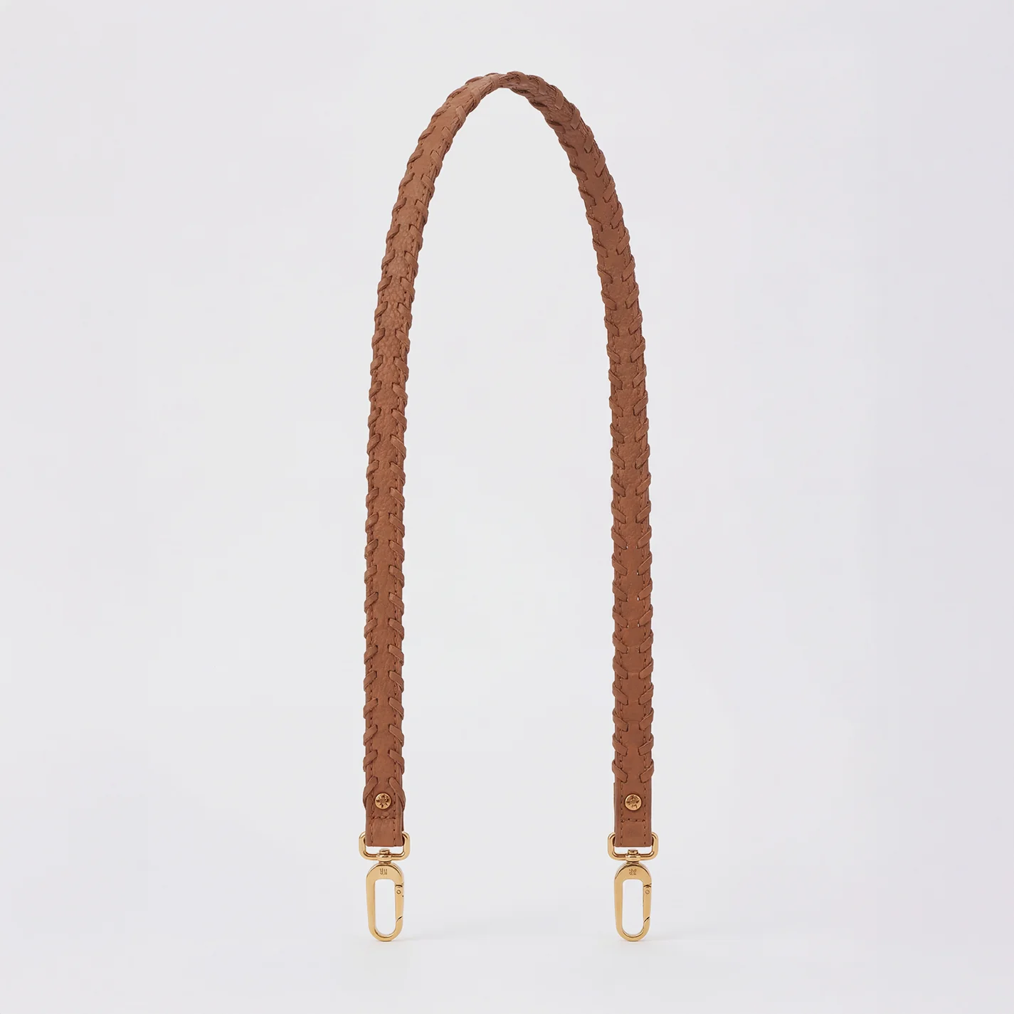 Thin Braided Strap in Buffed Leather - Whiskey - Image 3