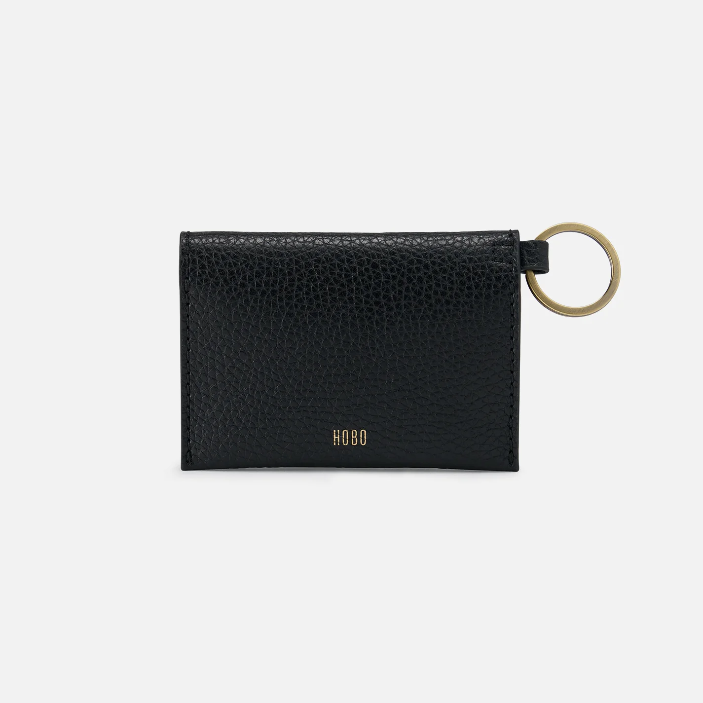 Vida Card Case In Micro Pebbled Leather - Black - Image 3