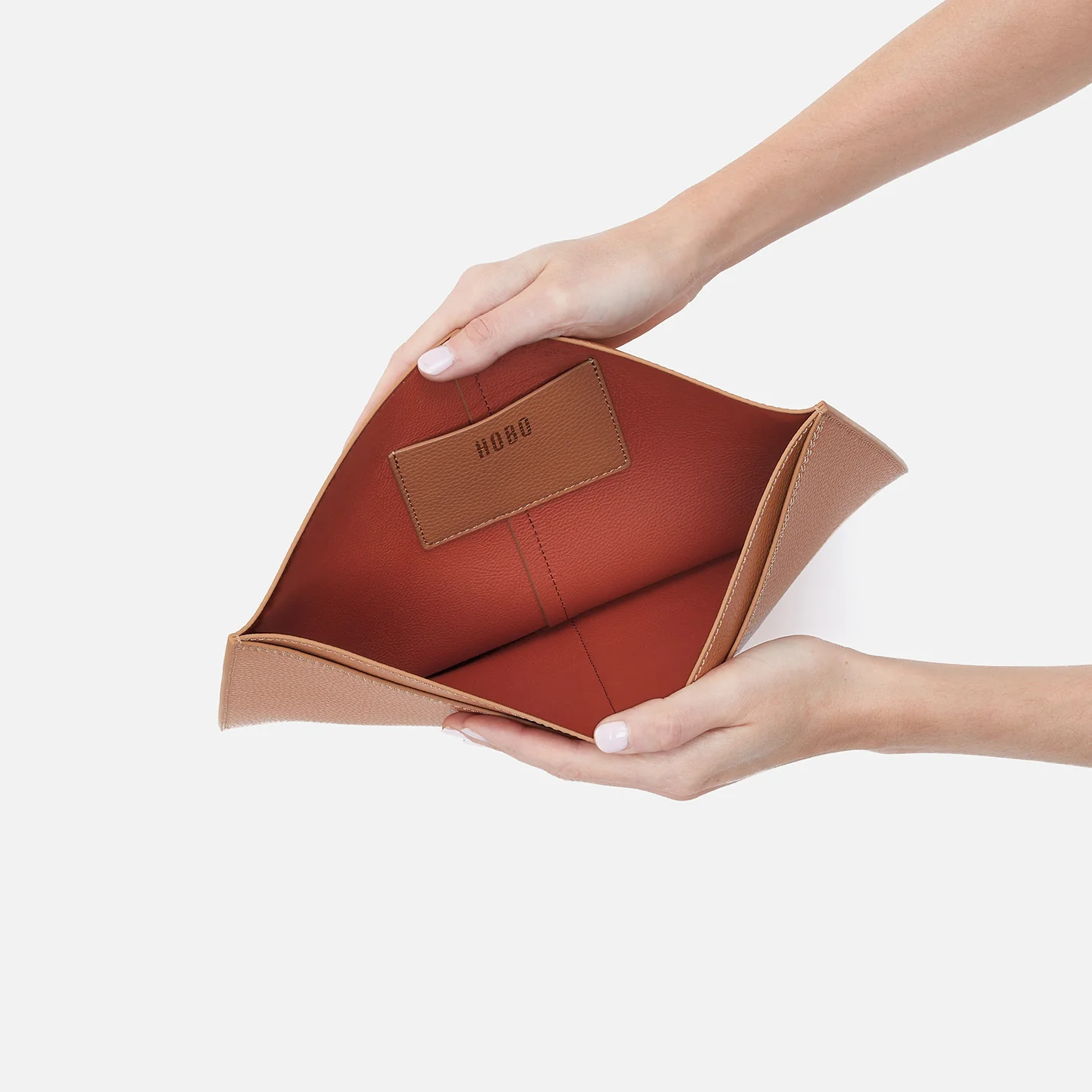 Vida Laptop Sleeve in Micro Pebbled Leather - Biscuit - Image 3