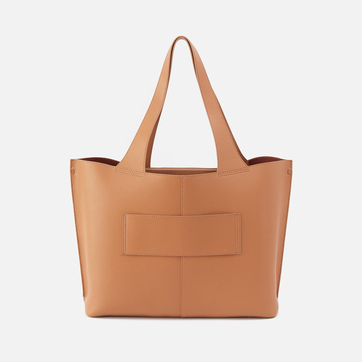 Vida Large Tote In Micro Pebbled Leather - Biscuit - Image 4