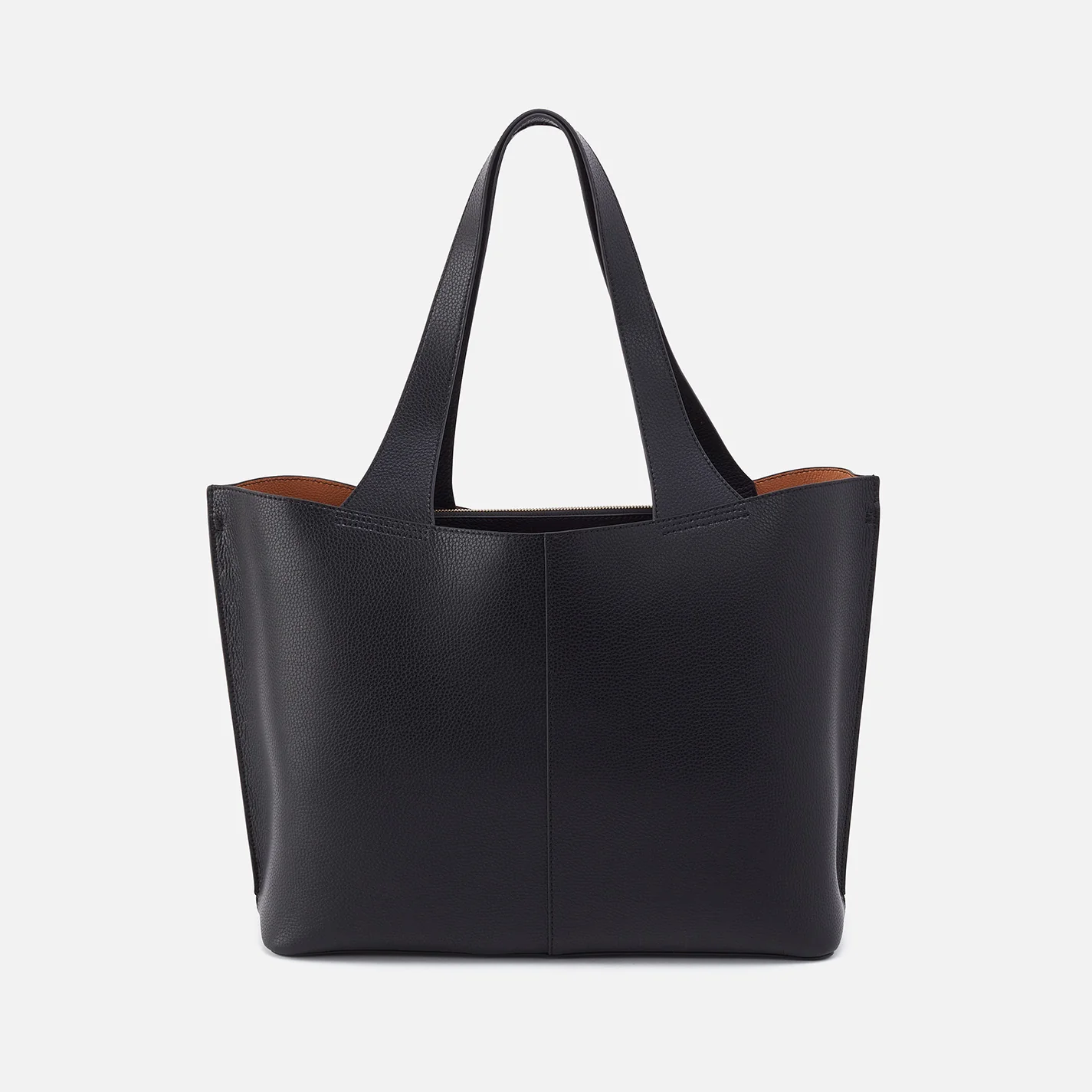 Vida Large Tote in Micro Pebbled Leather - Black