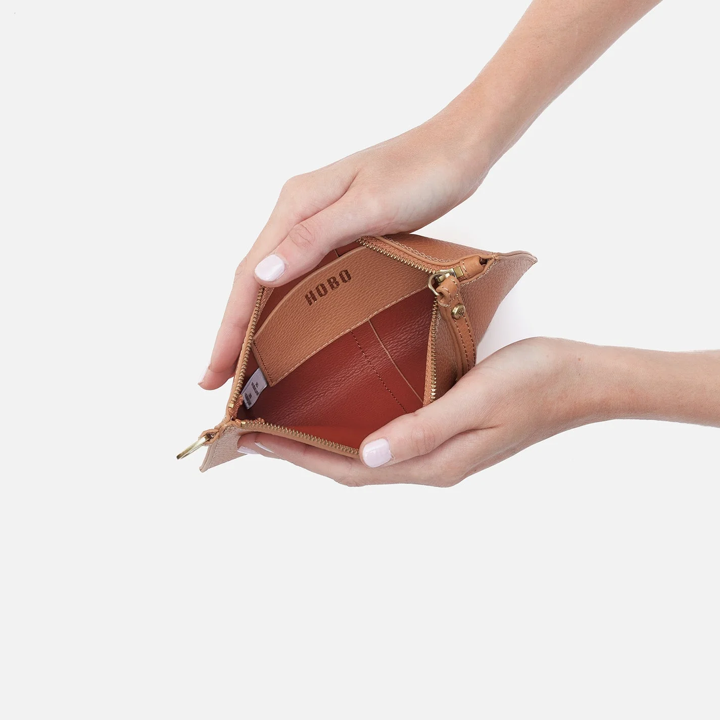 Vida Small Pouch In Micro Pebbled Leather - Biscuit - Image 4