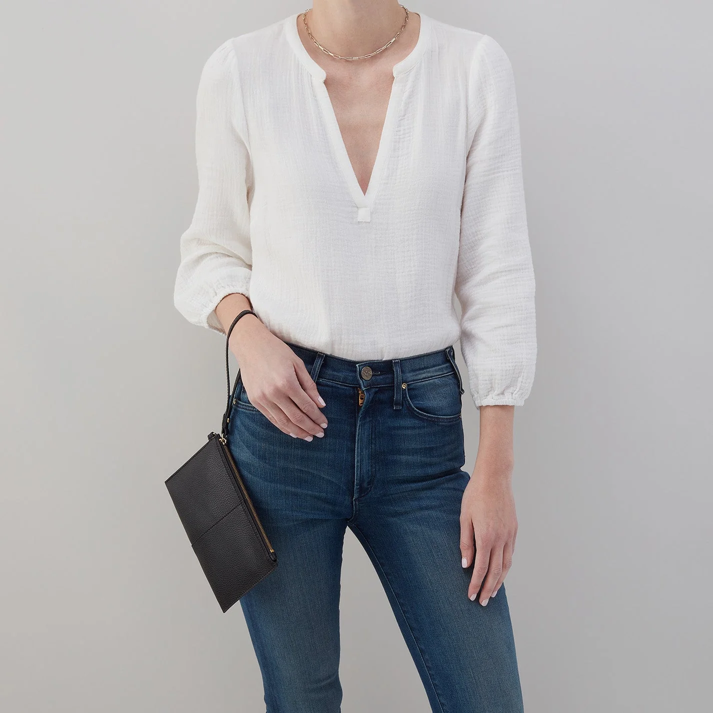 Vida Small Pouch In Micro Pebbled Leather - Black - Image 3