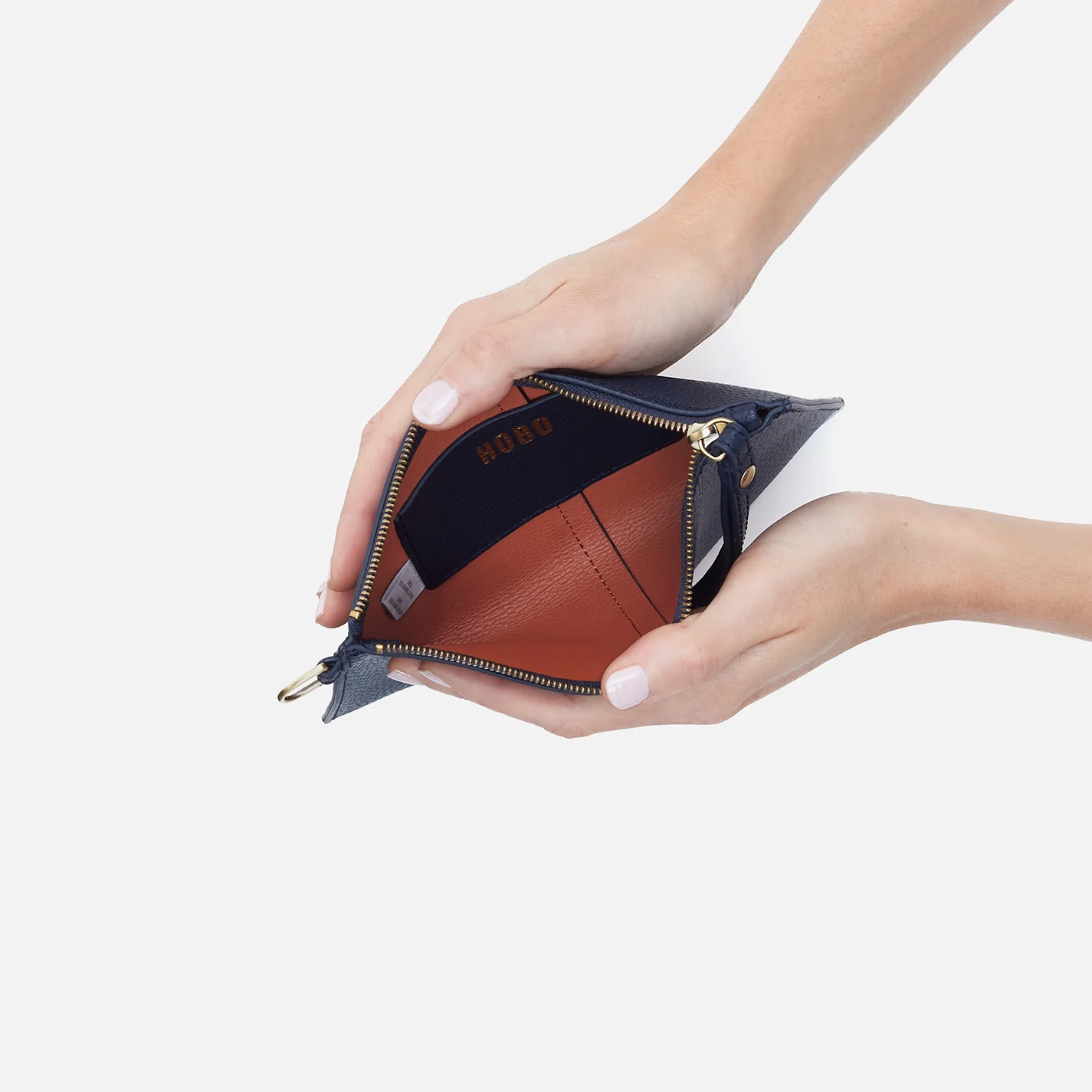 Vida Small Pouch in Micro Pebbled Leather - Mood Indigo - Image 4