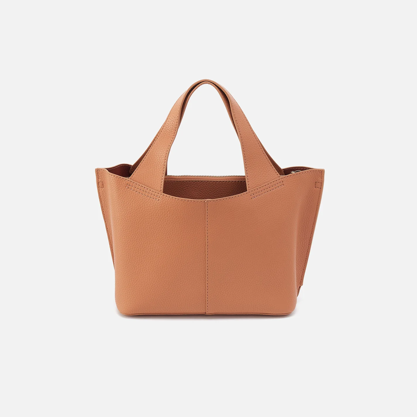 Vida Small Tote In Micro Pebbled Leather - Biscuit - Image 5