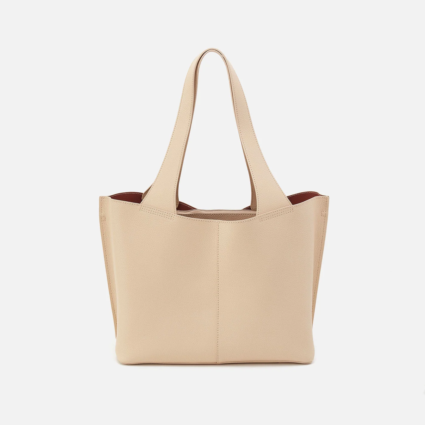 Vida Tote In Micro Pebbled Leather - Almond - Image 5