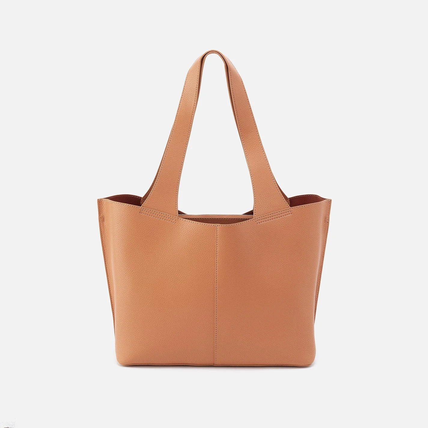 Vida Tote In Micro Pebbled Leather - Biscuit - Image 5