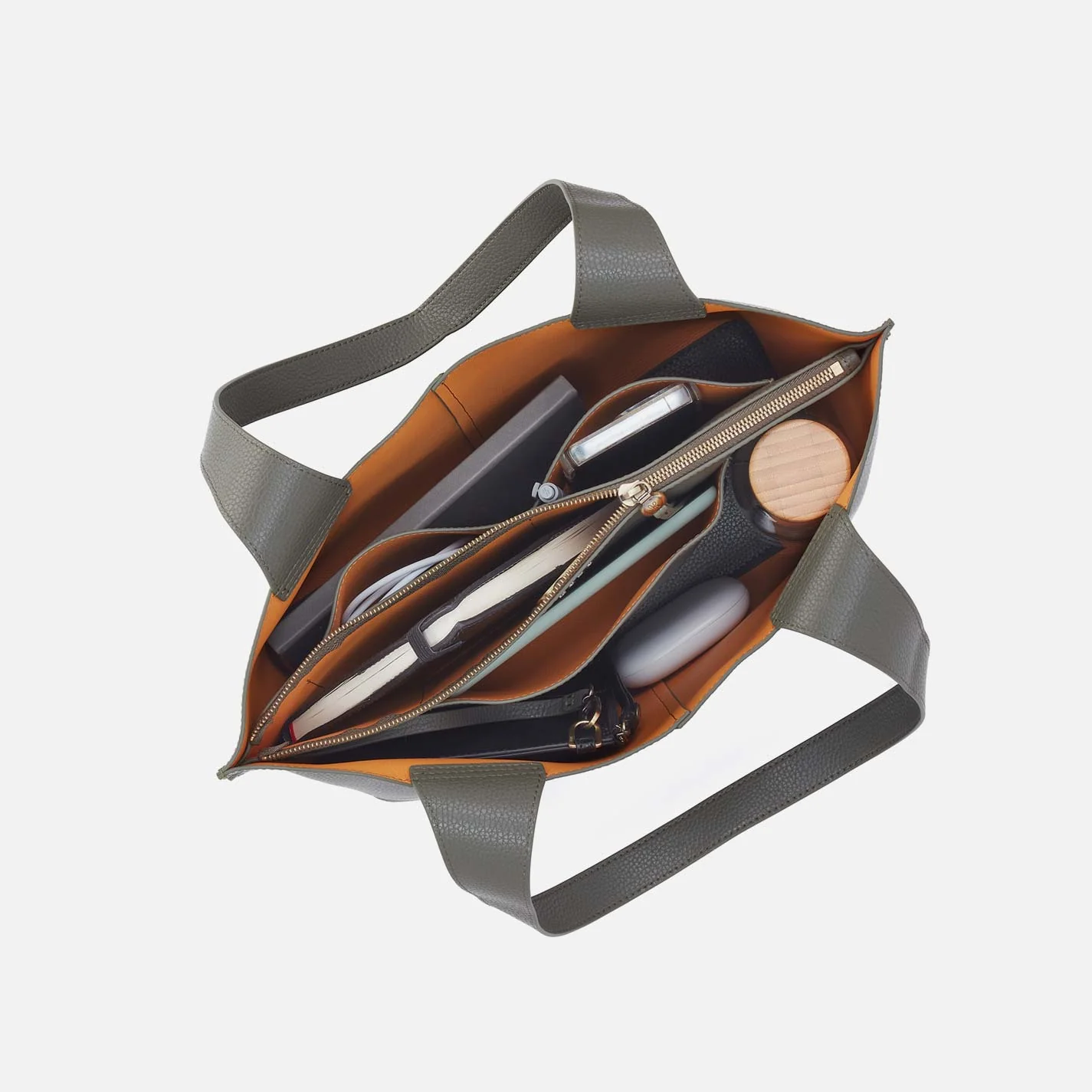 Vida Tote in Micro Pebbled Leather - Desert Palm - Image 4