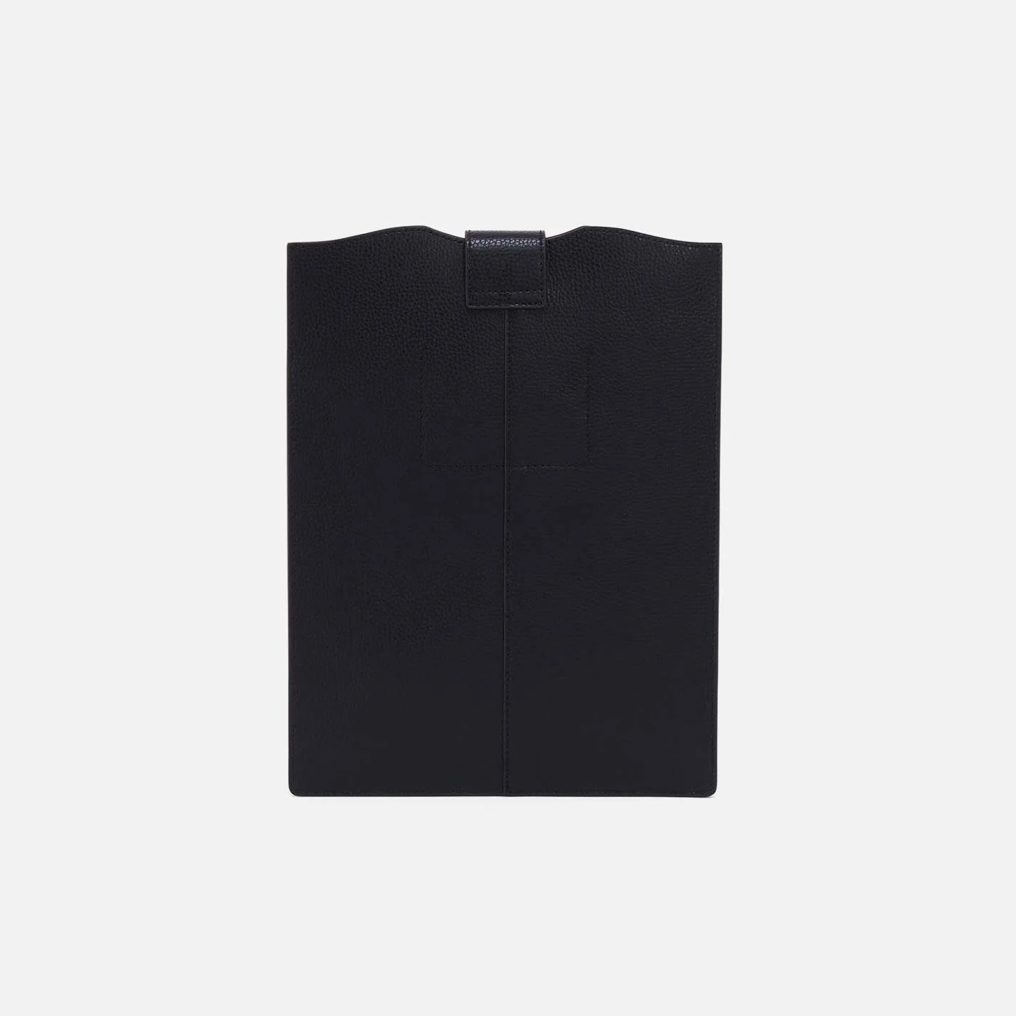 Vida Vertical Laptop In Micro Pebbled Leather - Black - Image 3