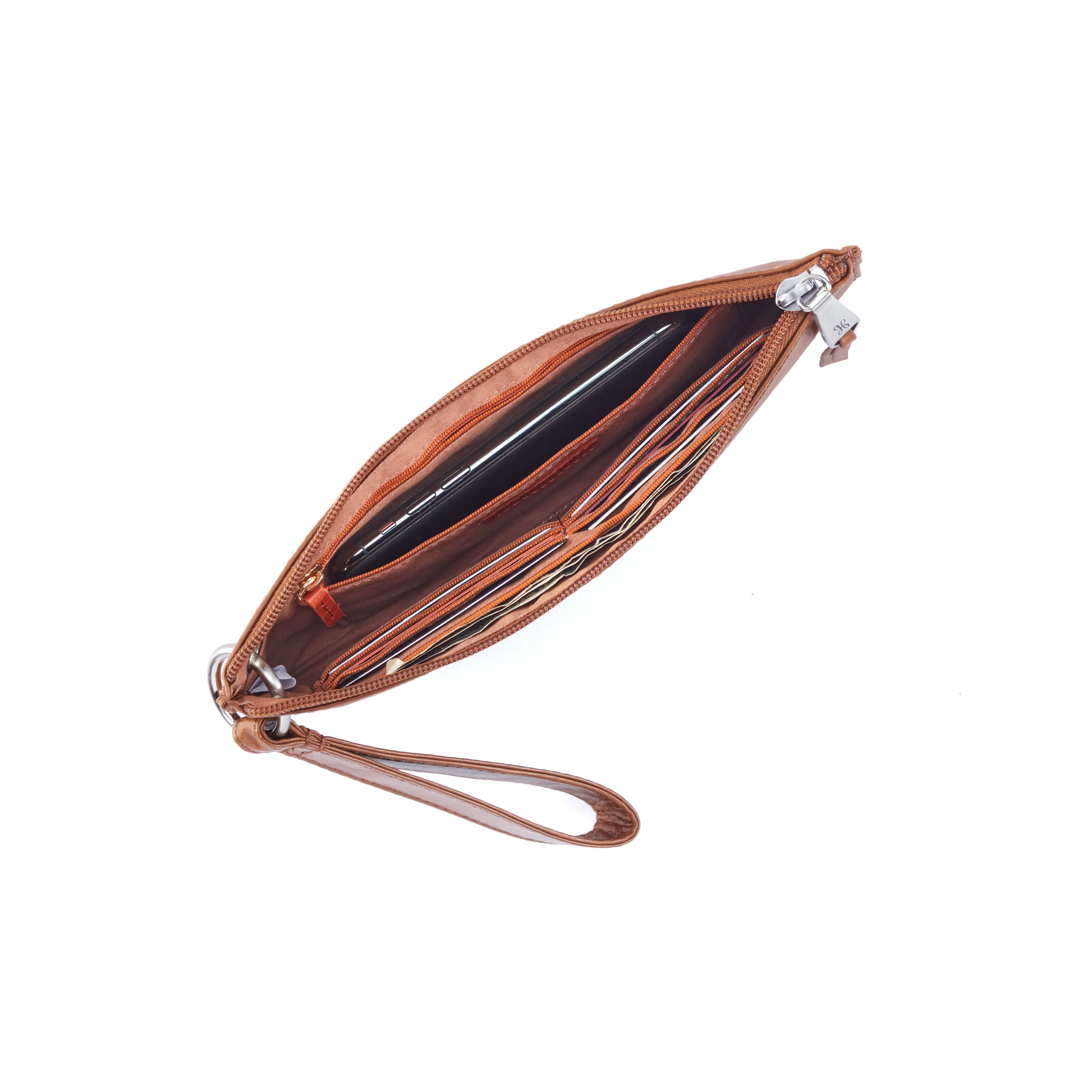 Vida Wristlet In Polished Leather - Natural - Image 6