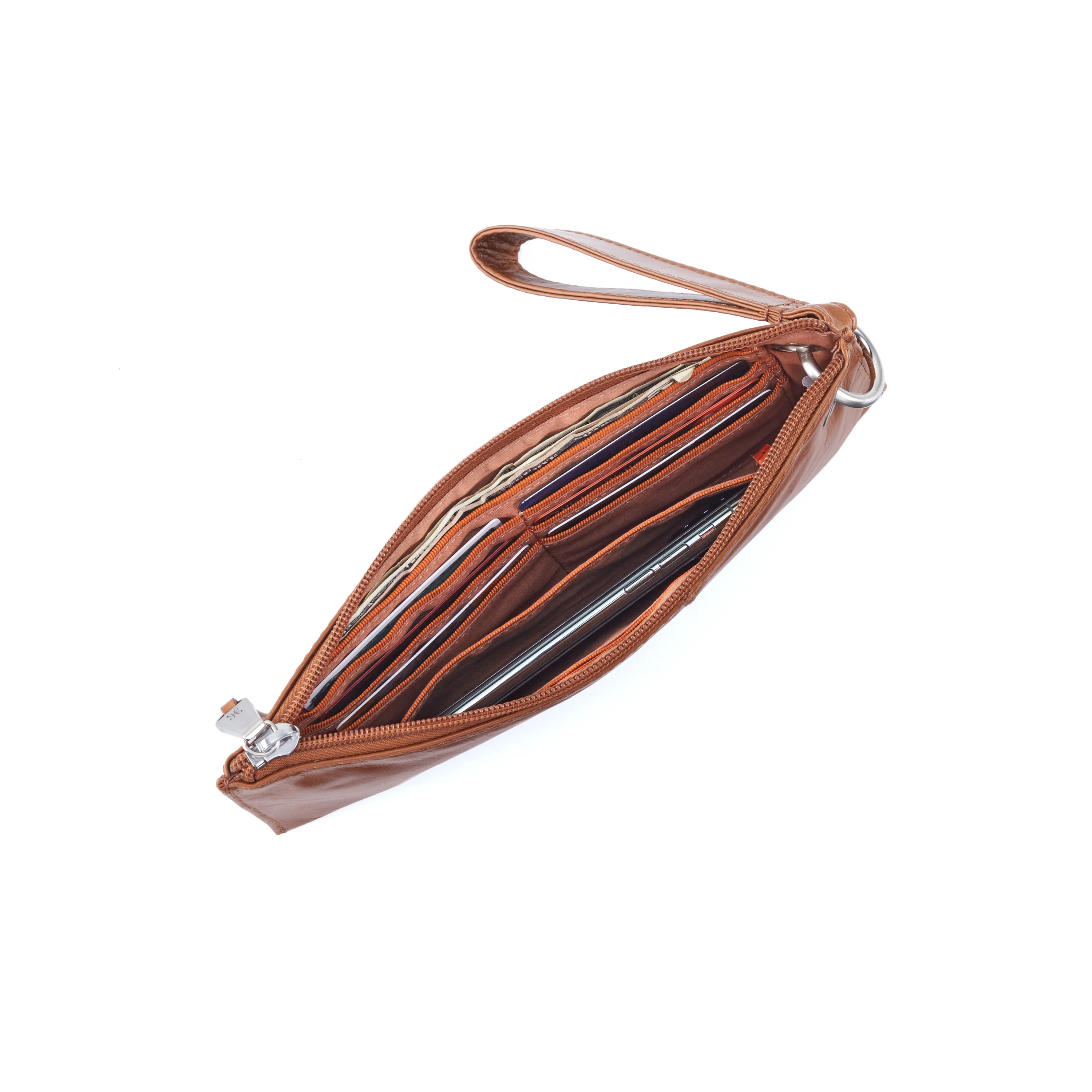 Vida Wristlet In Polished Leather - Natural - Image 7