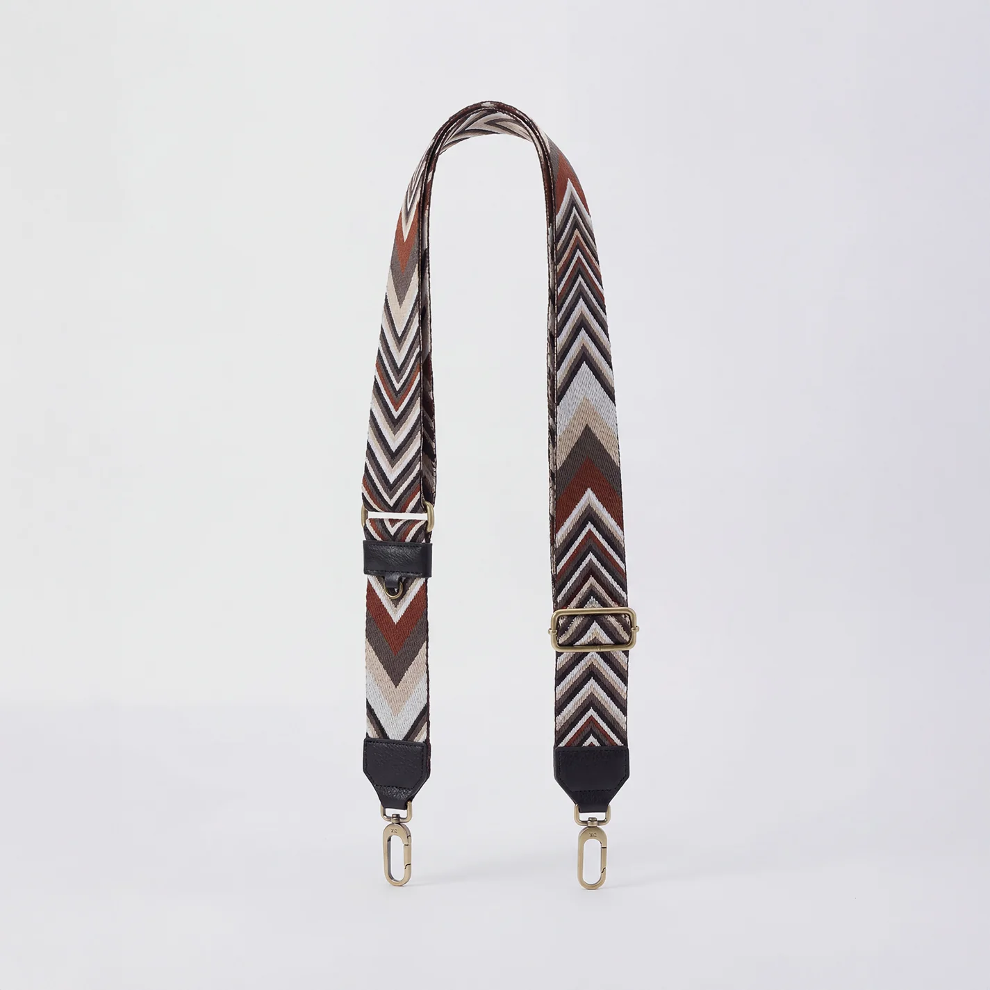 Webbing Guitar Strap in Pebbled Leather - Black - Image 2