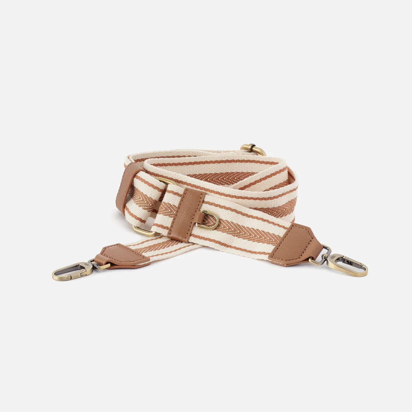 Webbing Guitar Strap In Pebbled Leather - Brown Sugar