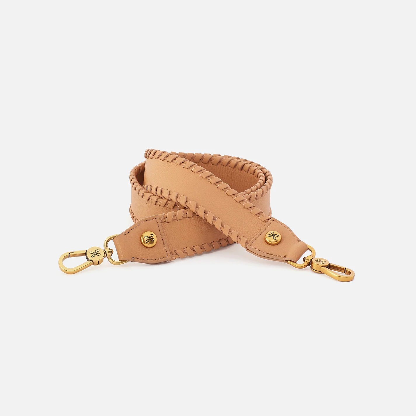 Whipstitch Guitar Strap in Pebbled Leather - Sandstorm