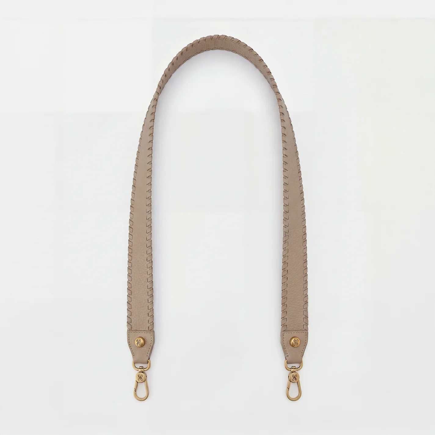 Whipstitch Guitar Strap in Pebbled Leather - Taupe - Image 3