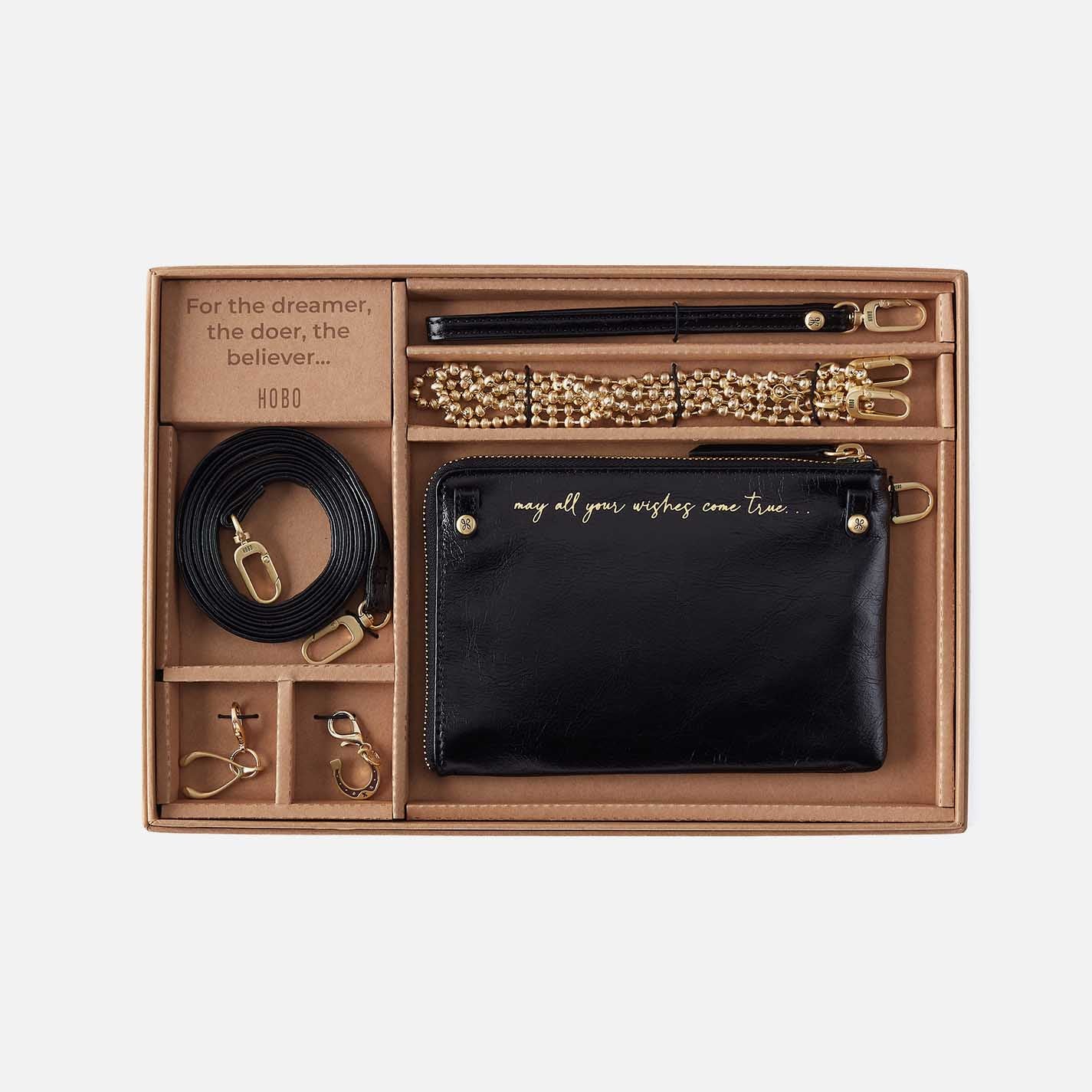 Wishes Gift Box in Polished Leather - Black
